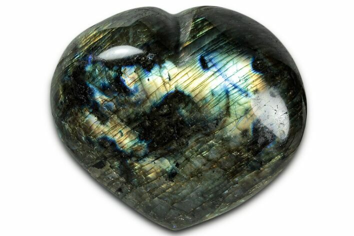 Flashy Polished Labradorite Heart - Madagascar #327241